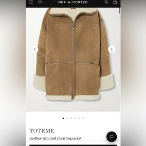 TOTEME Leather-trimmed shearling jacket NWT XS/S